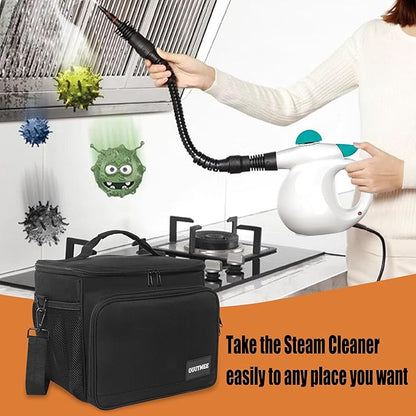 Carry Bag Compatible with Bissell SteamShot Hard Surface Steam Cleaner 39N7V/39N7A, Adjustable Compartments Steam Cleaner Storage Bag Fits for Phueut Pressurized Handheld Steam Cleaner