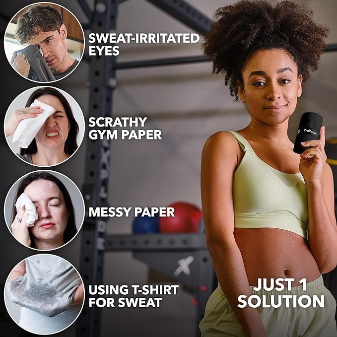 Trailoom Microfiber Workout Towels - Quick Dry, Highly Absorbing, Odor-Free, for Men & Women - Gym Sweat Sports Towel for Hot Yoga, Tennis, Running, Exercise, Working Out, Camping, Set of 5 Black