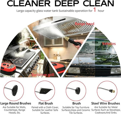 2500w Handheld High-Temperature Pressurized Steam Cleaner,10 In 1 Handheld Pressure Multi Purpose Cleaner, for Car Engine Furniture, Kitchen, Bathroom,Home Use (White)