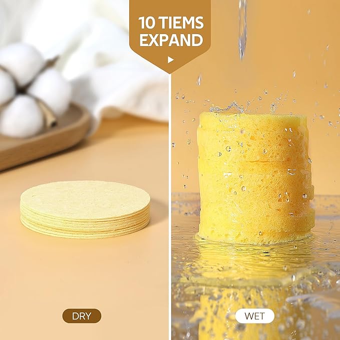 GAINWELL 2026 Graduation Gift for Her, 50-Count Compressed Facial Sponges, 100% Natural Cellulose Cosmetic Spa Sponge for Facial Cleansing, Exfoliating Mask Makeup Removal