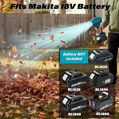 Fits Makita Turbo Jet Blower, 160MPS Brushless High-Speed Mini Jet Dry Fan Blower for Makita 18V Battery, Cordless Handheld Turbo Super Power Air Duster for Snow Leaf Cleaning Camping (Bare Tool)