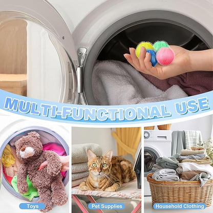 24 Pcs Pet Hair Remover for Laundry Catcher Balls Reusable Lint for Washing Machine Effective Cat Dog Laundry Pet Hair Catcher for Clothes Sheets Towels Blankets(Multicolor)