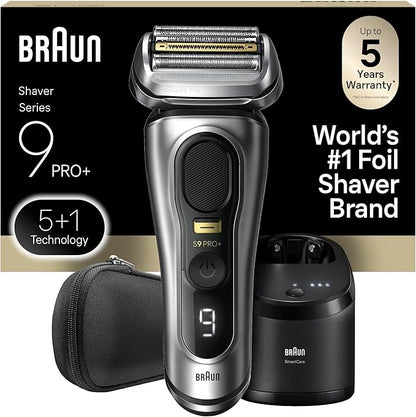 Braun Series 9 PRO+ Electric Razor for Men, 5 Pro Shave Elements & Precision Long Hair Trimmer, 6in1 SmartCare Center, Wet & Dry Electric Shaver for Smooth Skin with 60min Battery Runtime, 9567cc