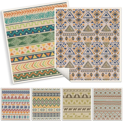 6 Pack Swedish Dishcloths for Kitchen |Watercolor Dish Towels | Reusable Paper Towels Washable | Non-Scratch Cellulose Sponge Cloths | No Odor, Biodegradable, Swedish Cloths, Texture
