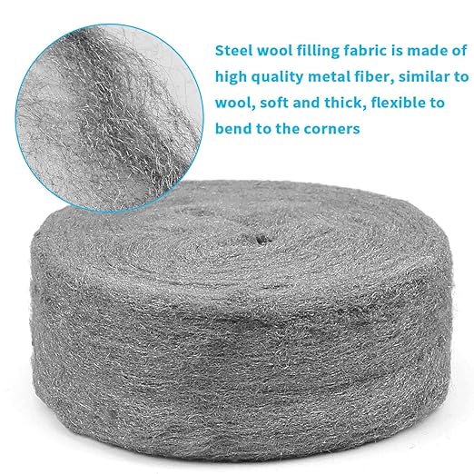 Steel Wool Roll, 20FT Flexible Stainless Steel Wool Rolls Interstice Hole Filler, Barrier Wire Mesh Hole Fill Fabric, Control Gap Filter Keep Animals Away from Holes for House Garage