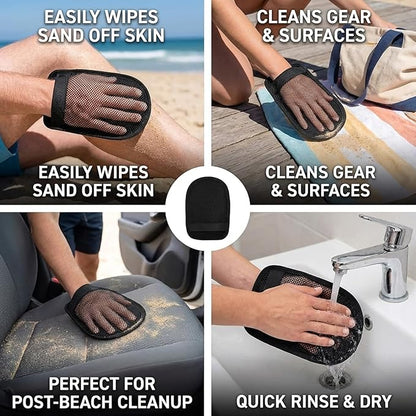 4pcs Sand Remover Mitt, Sand Remover for Beach, Quick Sand Cleaner for Swimming, Beach Volleyball, Children's Sandbox Play and Pet Cleaning, Blue and Pink Color Set