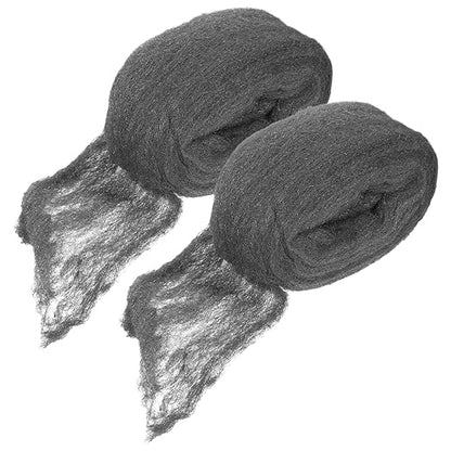Ciieeo 2 Rolls #0000 Fine Steel Wool Pads for Polishing, Cleaning, and Rust Removal on Wood and Metal Surfaces – Sturdy Wire Mesh Fabric for Industrial and DIY Use