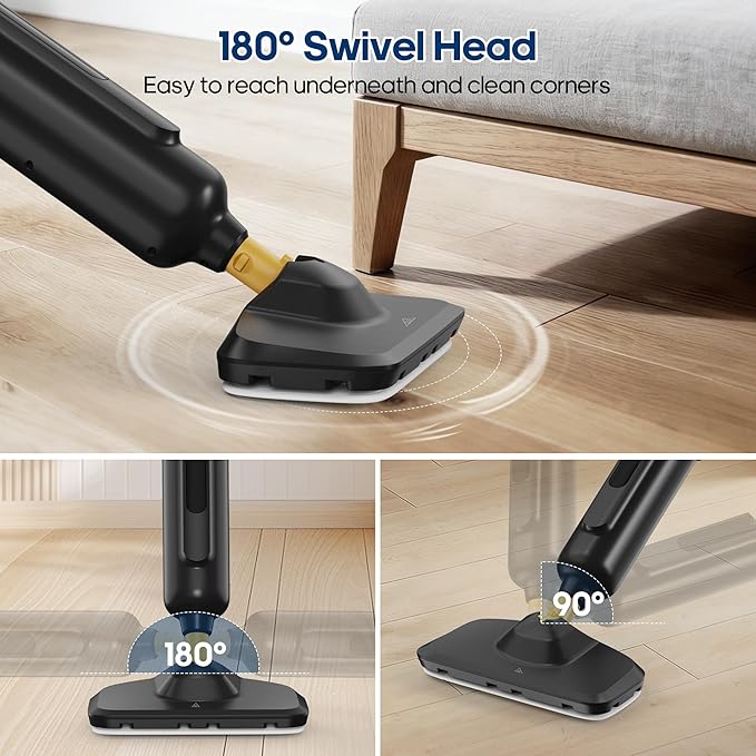 Steam Mop for Floor Cleaning with 2 Washable Pad, Lightweight Floor Steamer Cleaner Mop for Hardwood, Tile, Laminate Floors，Carpet