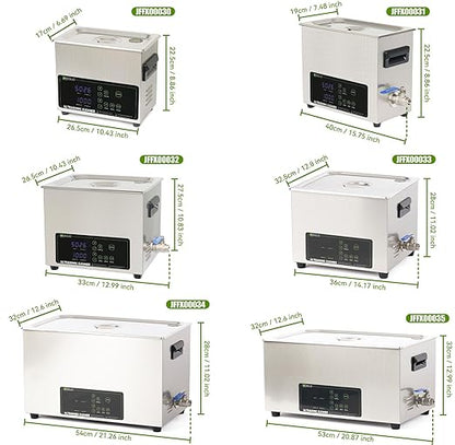 U.S. Solid 6L Ultrasonic Cleaner - 28/40kHz Dual-Frequency Digital Ultrasonic Cleaning Machine with Heater, Timer, and Degas Function