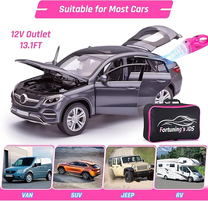 35PCS Car Detailing Kit Interior Cleaner with High Power Handheld Vacuum,Car Wash kit with Detailing Brush Set,Car Interior Detailing Kit,,Pink Car Accessories for Motorcycle,Cars Gifts for Women
