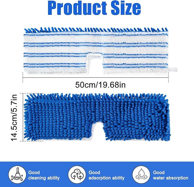 Mop Heads Replacements for O-Cedar Hardwood Floor 'N More Microfiber Flip Mop, 2 Pack Dust Mop Replacement Heads for Ocedar Flip Mop, Reusable Refill Double-Sided Mop Head for O Cedar Mop