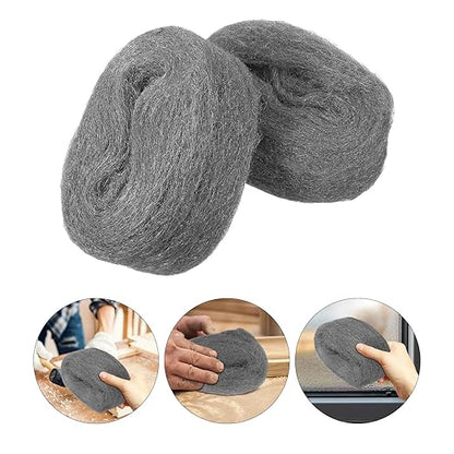 Beaupretty 2 Rolls Coarse Grade Steel Wool Pads, Reusable Wire Mesh for Cleaning, Rust Removal, Polishing Wood and Metal Surfaces, Coarse Wire Wool for Glass and Window Buffing