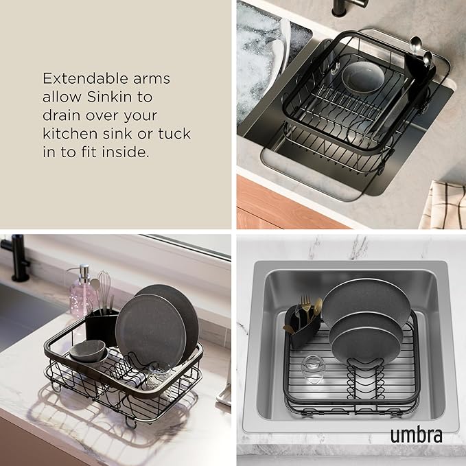 Umbra SINKIN Multi-USE Dish Rack Black