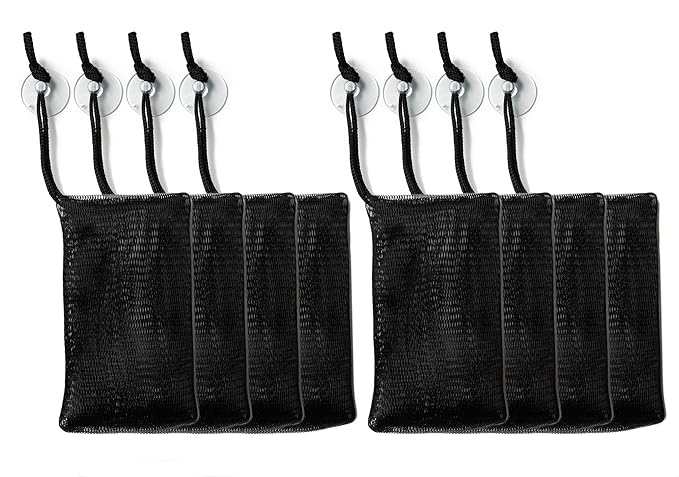 8pcs Soap Saver Pouch for Shower - Bamboo Charcoal Infused Soap Mesh Bag. Soap on a Rope.