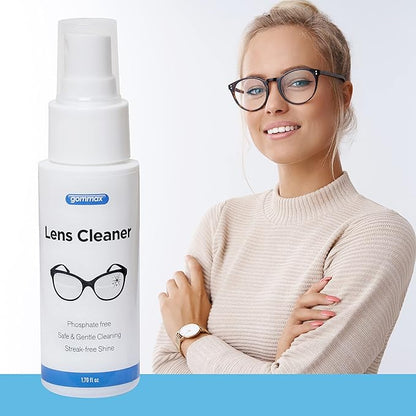 Lens Cleaner Kit with Glasses Cleaning Cloth, Eyeglass Cleaner Spray, Glasses Cleaner Kit, Safe for Coated Lenses, Sunglasses Cleaning Solution 1.7 fl oz