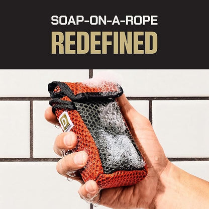 Duke Cannon Supply Co. Tactical Scrubber | U.S. Military-Grade Soap Pouch | Dual-Mesh Design for Hands & Feet | 550 Mil-Spec Paracord | Durable and Versatile for Home, Outdoor, or Field Use, 2 Pack