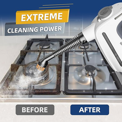 Spurgehom 1350W Handheld Steam Cleaner with 15-Pc Accessories(including mop) & 550ML Tank – 3Bar Dirty-Free Steamer for Floors, Cars, Upholstery, and Multi-Surface Home Cleaning