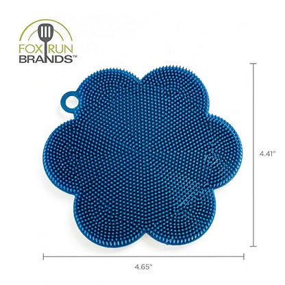 Fox Run Silicone Dish Scrubbing Brush, Navy