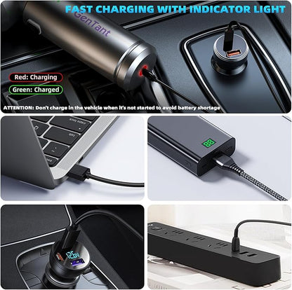 Car Vacuum Portable Cordless, 18000PA Portable Vacuum Cordless, High Power Air Duster with Brushless Motor, Type-C Charge, 3 in 1 Small Vacuum Cleaner Cordless for Car, Home, Office, Pet Hair