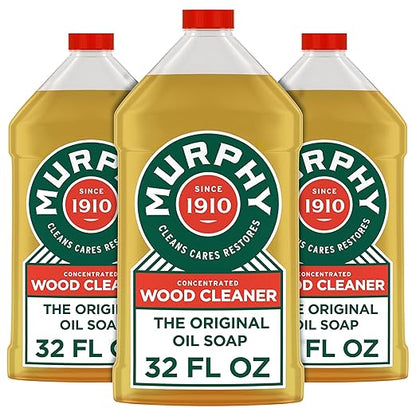 Murphy Oil Soap Concentrated Formula, Wood Cleaner, No-Rinse Floor Cleaner, Citronella Oil Scent, 32 fl oz Bottle (3 Pack)
