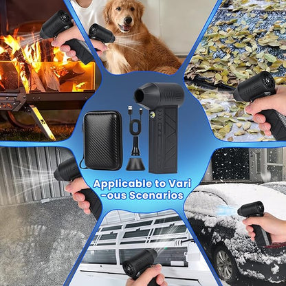 Snow Whiz 2026 Upgrade LED Turbo Snow Blower, 3 Gear Electric Air Blower for Car, Home, Keyboard