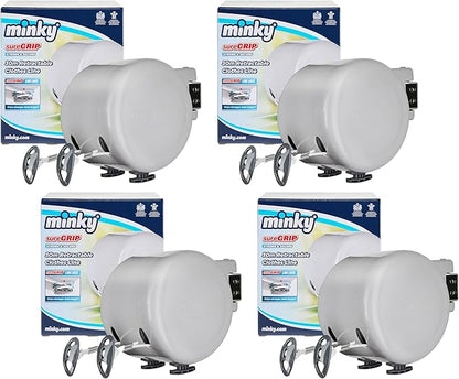 Minky Homecare Retractable Clothesline, PVC Coated, Outdoor | Dual Line | Heavy Duty | Space Saving | 49 Feet, Pack of 4