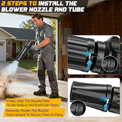 Brushless Cordless Leaf Blower Compatible for Dewalt 20V Battery(NO Battery), Mini Turbo Jet Blower With 2 Nozzles, Lightweight & One-hand Use, For Patio Garage Yard Snow Cleaning Car Dryer(Tool Only)