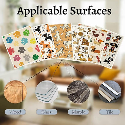 CREATCABIN 6Pcs Swedish Dishcloths for Kitchen Reusable Swedish Dish Towels Absorbent Swedish Dish Rags Washable Cellulose Sponge Cleaning Cloths Fast Drying Kitchen Dish Cloths Dog 7.6 x 6.7 Inch