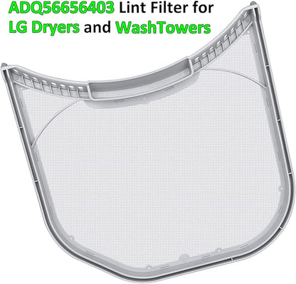 ADQ56656403 Lint Filter Replacement for LG Dryers and WashTowers, Ultra Durable Lint Screen Trap, Rim without Felt Seal, Filter Size 11.2 * 10.9 inch (28.4 * 27.6 cm)
