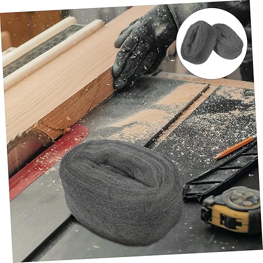 2 Rolls #0000 Steel Wool Pads Reusable Wire Wool for Cleaning Rust Removal Polishing Wood and Metal Surfaces