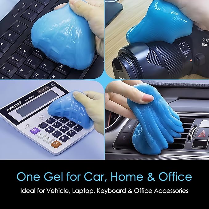 Car Cleaning Gel Putty for Car Interior Detailing | Reusable Dust Cleaning Slime for Air Vents, Dashboard, Cup Holders, Keyboard & AC Vent Cleaner | Non-Sticky No Residue Gel (Blueberry Scent)
