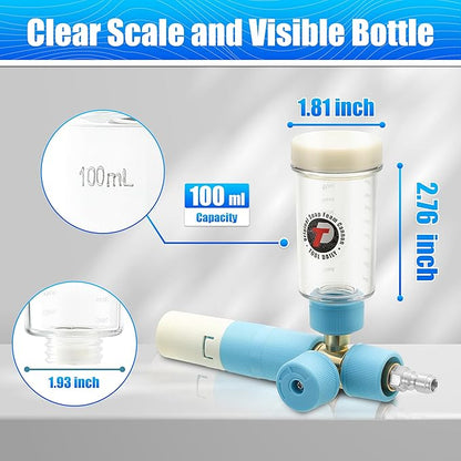 Tool Daily Foam Cannon with Dual Connector Accessory, Mini Foam Cannon for Pressure Washer, 5 Power Washer Nozzle Tips, 1/4" Quick Connect