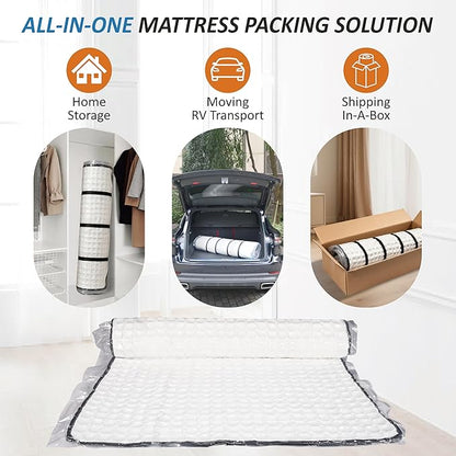 Storage Logic Foam Mattress Vacuum Bag with 4 Adjustable Packing Straps for Moving, Storage, Shipping, Vacuum Seal Mattress Bag with Packaging Straps (Twin/Twin XL)