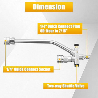 Tool Daily Foam Cannon Dual Connector, Mini Foam Cannon for Pressure Washer, 5 Power Washer Spray Nozzle Tips, 1/4 Inch Quick Connect