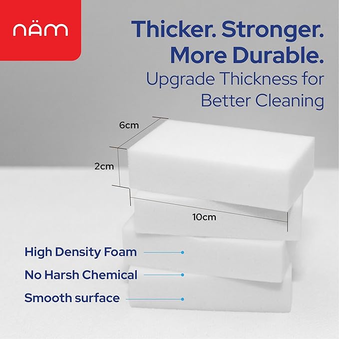 Melamine Sponge 20 Pack, Extra Dense Magic Cleaning Sponge for Kitchen, Bathroom, Walls, Baseboards, Sink, Bathtub & Floor – Multi Surface Eraser Pads for Grease, Scuff Marks & Stains