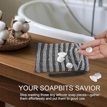 4 Pack Soap Bag Gentle Exfoliating,Bar Soap Pouch Saver Pocket,Body Scrubber Shower Bath Sponge Loofah (Grey)