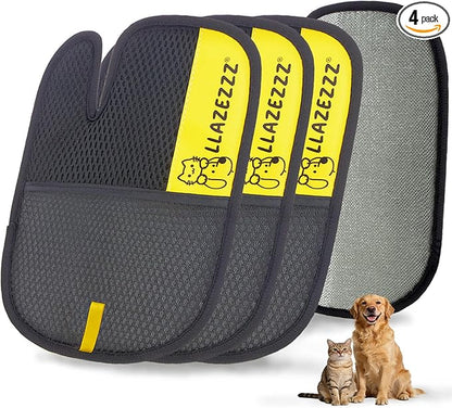 Pet Hair Removal Glove for Dogs & Cats, Quick Clean Electrostatic Reusable Pet Hair Glove, 2026 Upgraded Pet Hair Remover for Clothing, Couch, Carpet, Car Seat -4Pcs