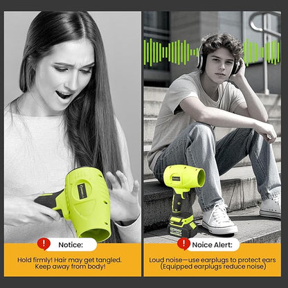 SakerPlus Cordless Leaf Blower,Portable Dust Cleaner with 2 Batteries, 21V 4.0Ah Electric Handheld Blower, 3-Speed Adjustable,Mini Lightweight Leaf Blower for Yard, Patio, Garage, Car (Green)