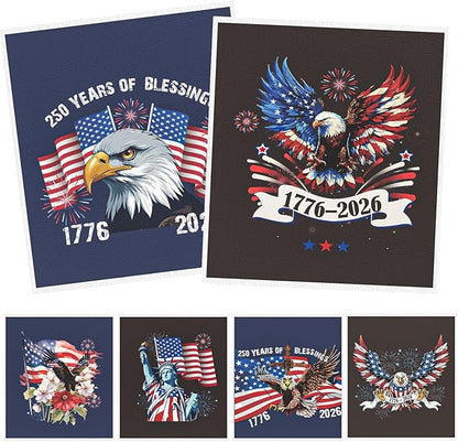 Swedish Dishcloths for Kitchen, 6PCS 250 Anniversary Swedish Dish Cloths Gift, Patriotic 1776-2026 Reusable Absorbent Dish Towel for Home Cleaning(7.8 X 7 Inches)