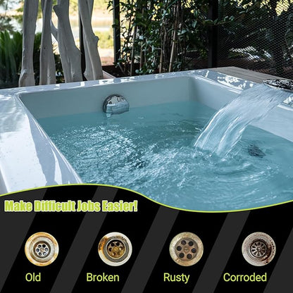 Tub Drain Removal Tool, Plating Coating Tub Drain Extractor with 1-inch Socket, Remove the Old, Broken, Stubborn, Rusted Drain Tub Bathtub Stopper, Strong Grab Plumbing