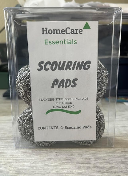 Scouring Pads Rust Free Long-Lasting 4-Pack, Silver, LA24-7