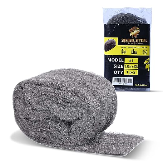 Wool Assortment for Cleaning – 0000 Grade Fine to Coarse Steel Wool Pads & Rolls, Multiple Pack Sizes and Length Options (1" x 20ft)