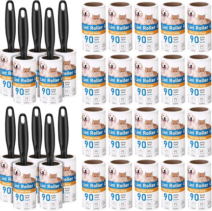 FoldTier 2700 Sheets Lint Rollers for Pet Hair Extra Sticky Portable Lint Remover Brush Roller with 10 Handles 30 Refills Pet Hair Remover for Couch, Clothes Furniture and Carpet Dog Cat