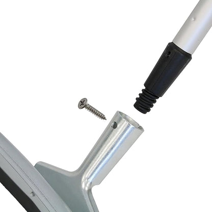 Unger Professional AquaDozer Max Kit, 36” Smooth Surface Curved Floor Squeegee and 48” Dual End Pole, Rubber Blade Scrubber and Broom for Concrete, Asphalt, and Tough Cleaning Jobs