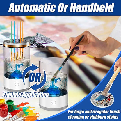 XANGNIER Electric Paint Brush Cleaner Machine with Cleaning Pad, Sonic Rotation Technology for Effortless Brush Cleaning, Perfect for Acrylic, Watercolor, Oil, Must-Have Tool for Artists & Hobbyists