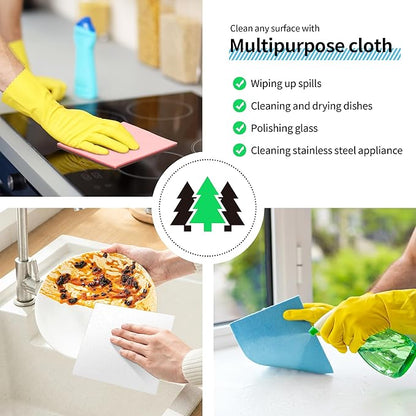 Swedish Dishcloths, 18 Pack Kitchen Towels Dish Rags, Absorbent Swedish Dish Towels for Kitchen, Non-Scratch Cellulose Sponge Cloths, Biodegradable Washable Reusable Paper Towels, Assorted