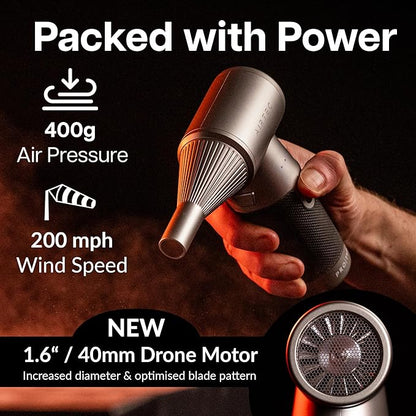 IT Dusters AirTec Ultra Cordless Air Duster for PC & Electronics, Rechargeable Electric Air Blower for Keyboard, Laptop, Console & Home Cleaning, Alternative to Canned Air (Type 8 - Space Core)