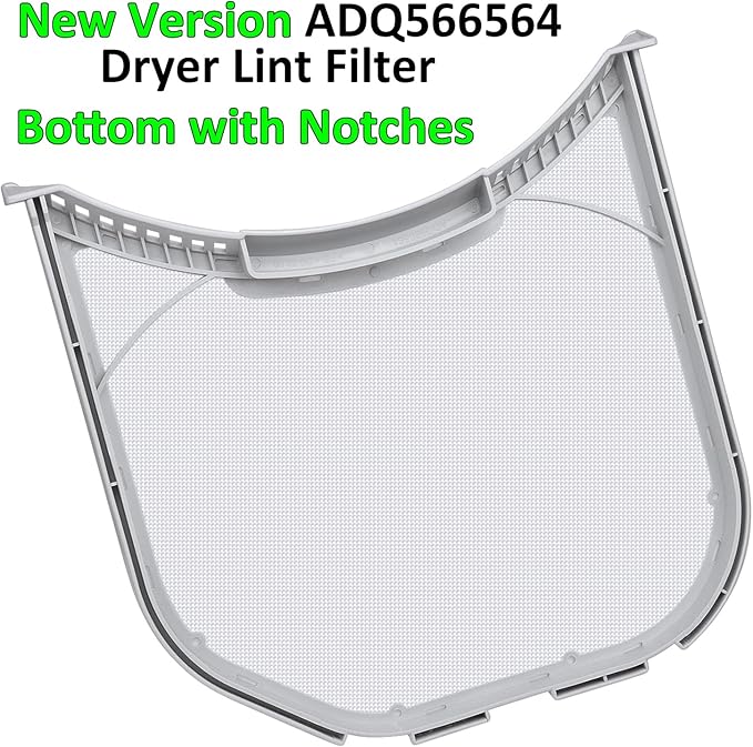 ADQ566564 Lint Filter Replacement for LG and Kenmore Dryers, New Version ADQ566564 Filter(Bottom with Notches), Ultra Durable Lint Screen Trap, Filter Size 11.9 * 10.9 inch (30.1 * 27.6 cm)