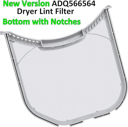 ADQ566564 Lint Filter Replacement for LG and Kenmore Dryers, New Version ADQ566564 Filter(Bottom with Notches), Ultra Durable Lint Screen Trap, Filter Size 11.9 * 10.9 inch (30.1 * 27.6 cm)