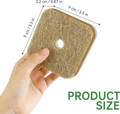 16 Pack Biodegradable Natural Kitchen Sponges, Compostable Cellulose & Coconut Square Scrubber, Dual Sided Dish Sponge for Washing Dishes, Eco Friendly